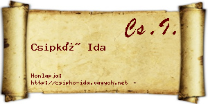 Csipkó Ida névjegykártya